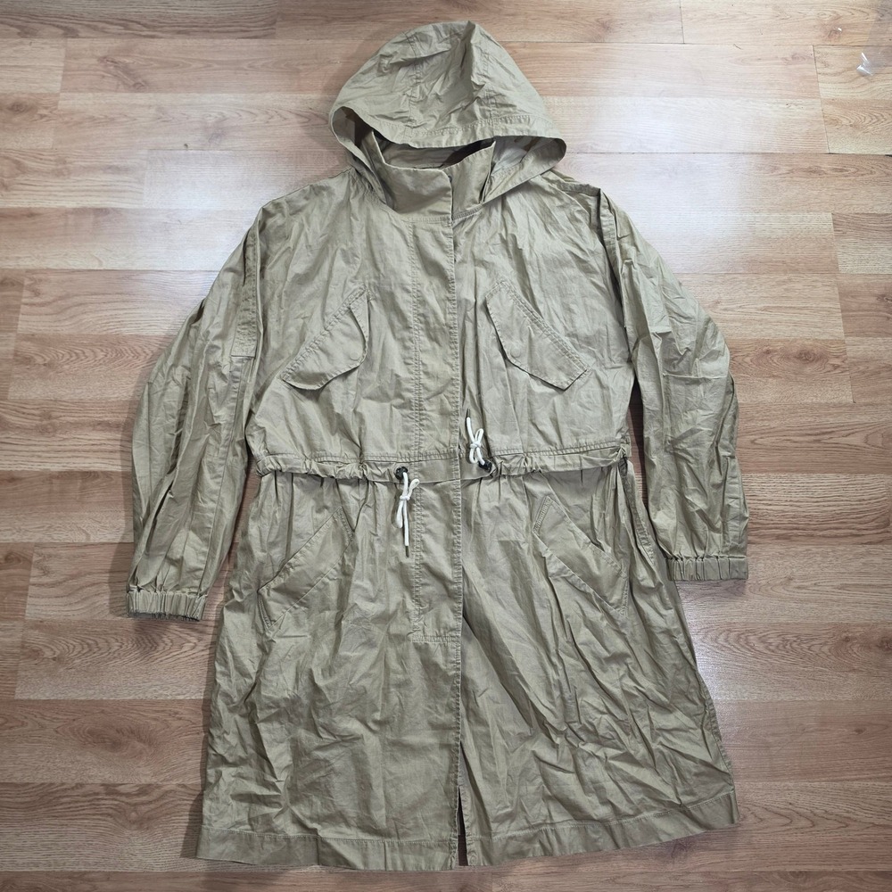Wilfred Free Aritzia Womens L Linen Hooded Utility Jacket Anorak Tan Boho